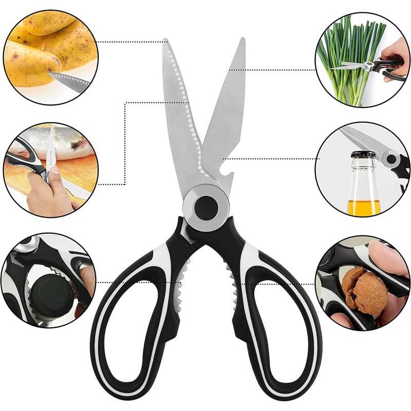 Multipurpose Kitchen Scissors in Stainless Steel with Lid 21cm