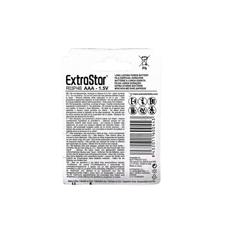 Extrastar AAA - Carbon Battery "Special Duration"