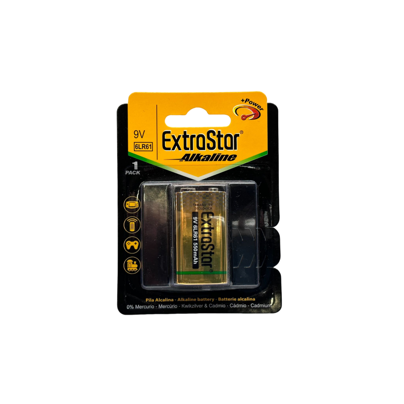 Extrastar 9V - Batteria Alcalina "Alkaline"