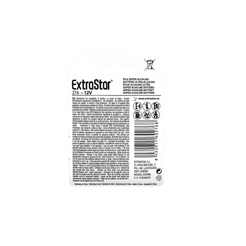 Extrastar 27A - Batteria Alcalina "Alkaline"