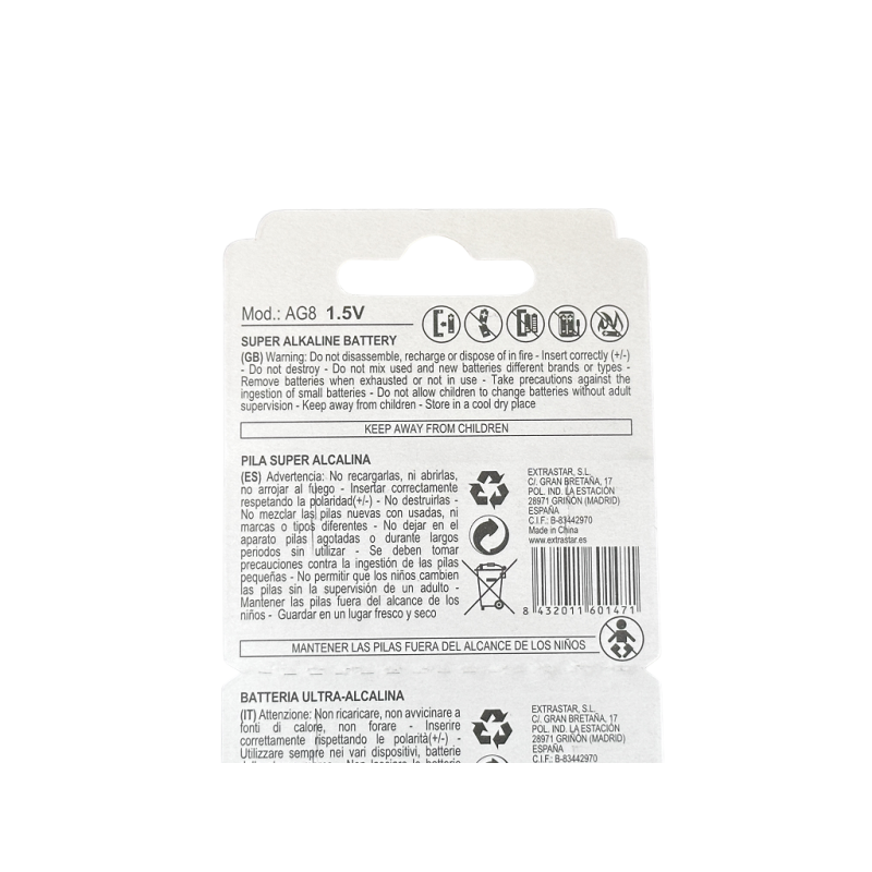 Extrastar AG 8 - Alkaline Battery