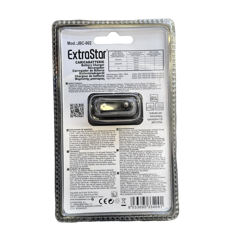 Extrastar Carica Batteria AA- AAA- 9V