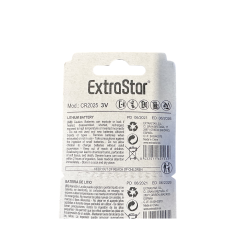 Extrastar CR 2025 - Lithium Battery "Long Life"