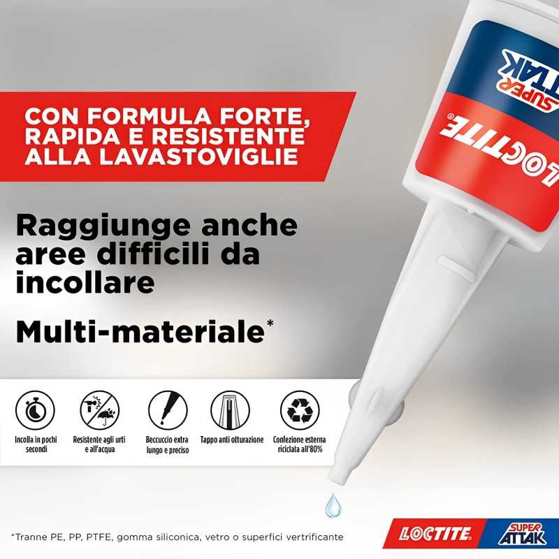 Loctite Super Attak Original, Colla Liquida Trasparente da 5g