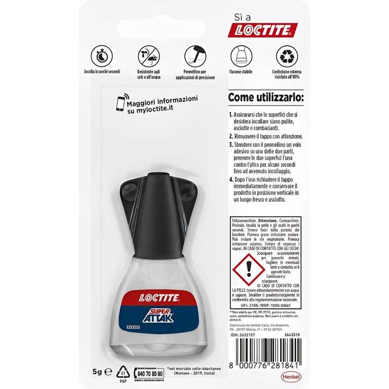 Loctite Super Attak Original, Colla Liquida Trasparente con