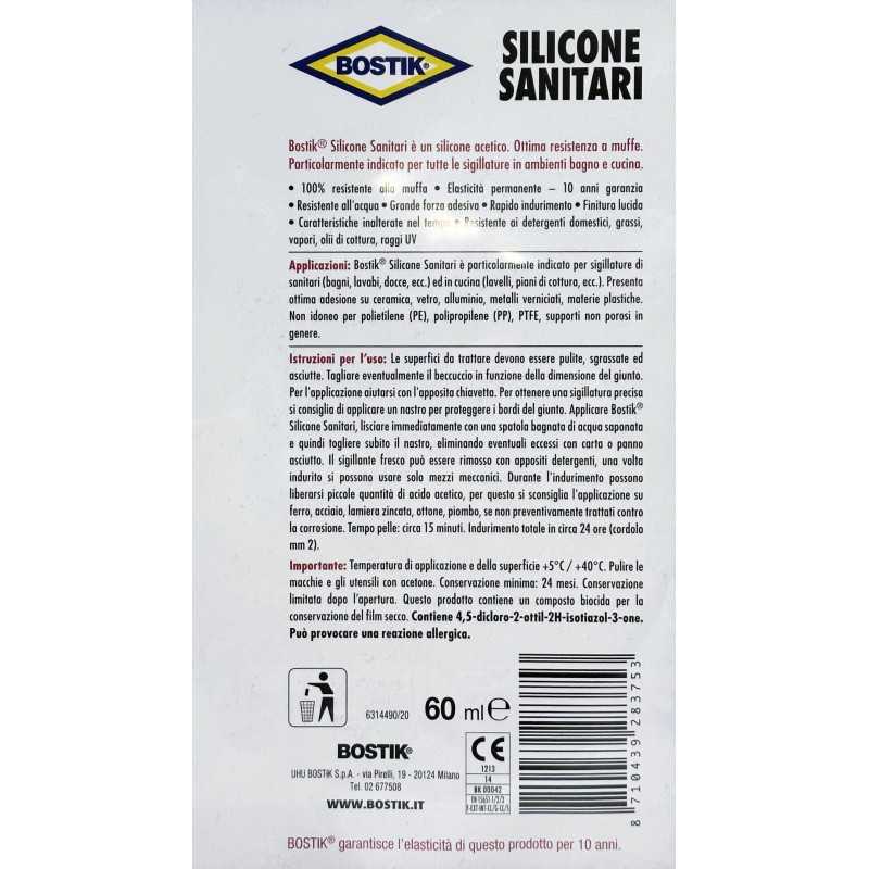 Bostik, White sanitary silicone 60 ml