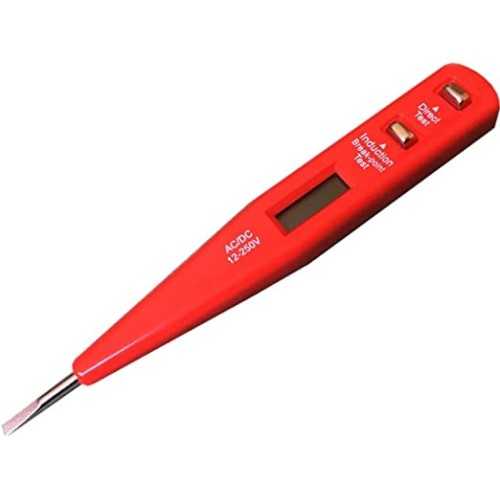 Cacciavite tester di Tensione digitale Rosso AC 12-250V / DC