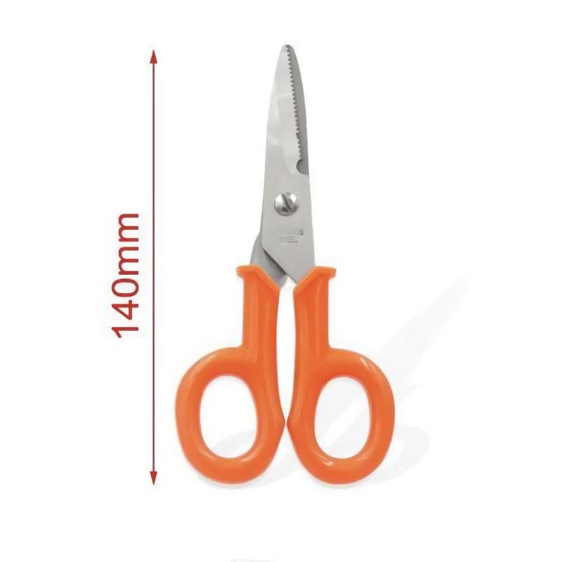 Electrician's Scissors 140mm Orange, Strip wires and micro