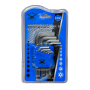 Allen key set of 9 pcs in small steel, hexagonal tip