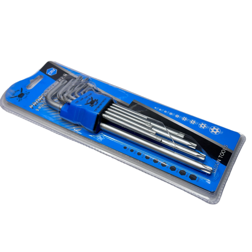 Allen key set of 9 pcs in Steel, Star Tip