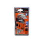 Allen key set of 9 pcs in Steel, Hexagonal tip