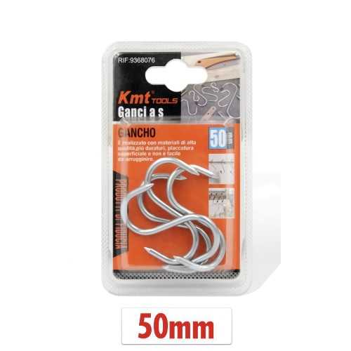 Ganci a S, da 5cm Testa non Gommata, in Acciaio inox Multiuso