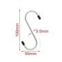 S-shaped hooks, 10cm Multipurpose Stainless Steel Rubberized