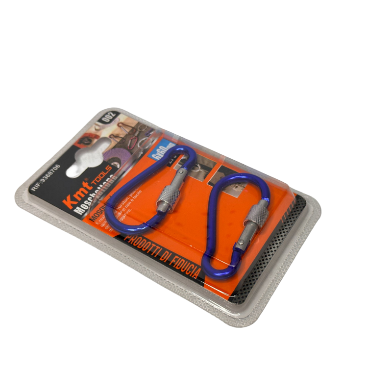 2 Moschettone con Vite chiusura di Sicurezza in Acciaio 60mm