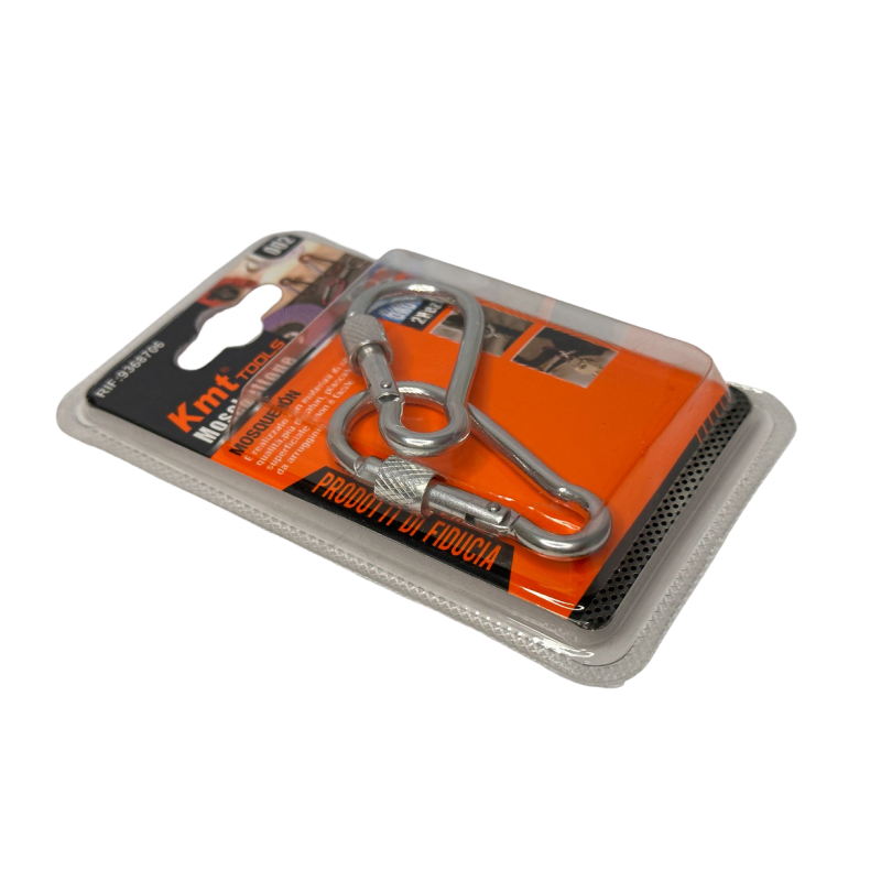 2 Moschettone con Vite chiusura di Sicurezza in Acciaio 60mm