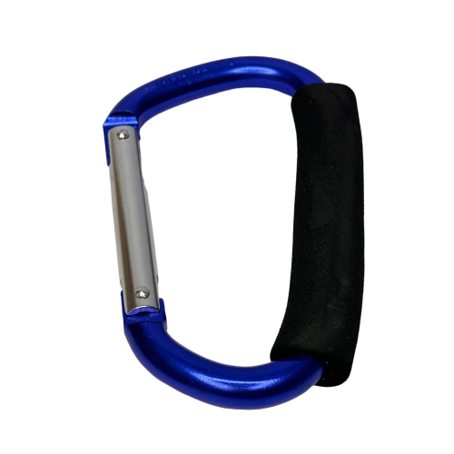 Carabiner Large snap spring in Steel with non-slip rubber