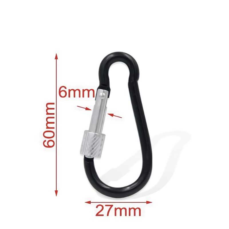 2 Carabiner with Screw Safety Closure in Steel 60mm