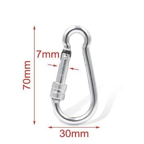 Carabiner with Screw Safety Closure in 70mm Steel