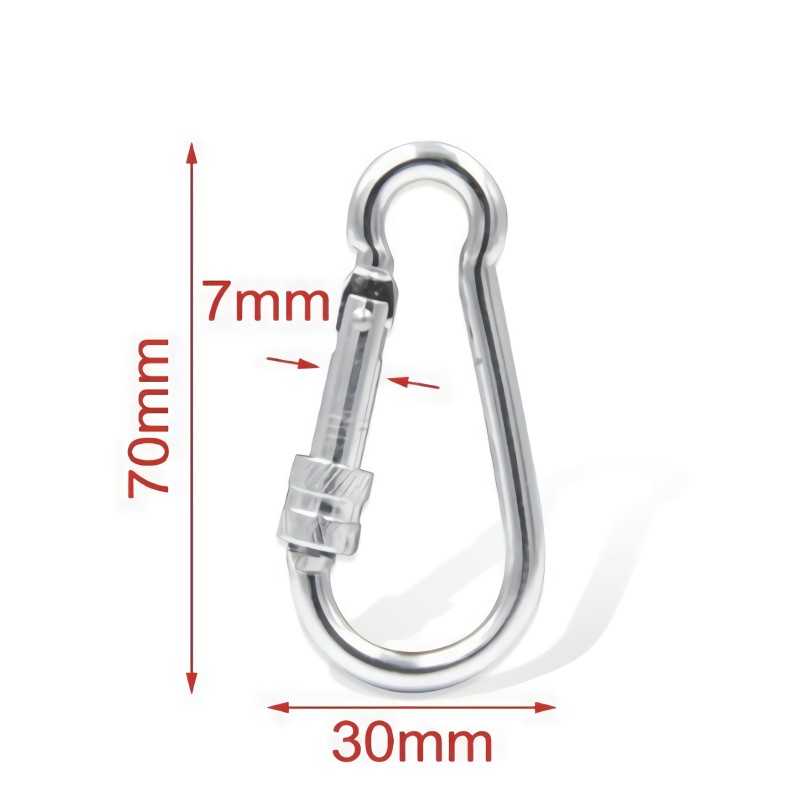 Moschettone con Vite chiusura di Sicurezza in Acciaio 70mm