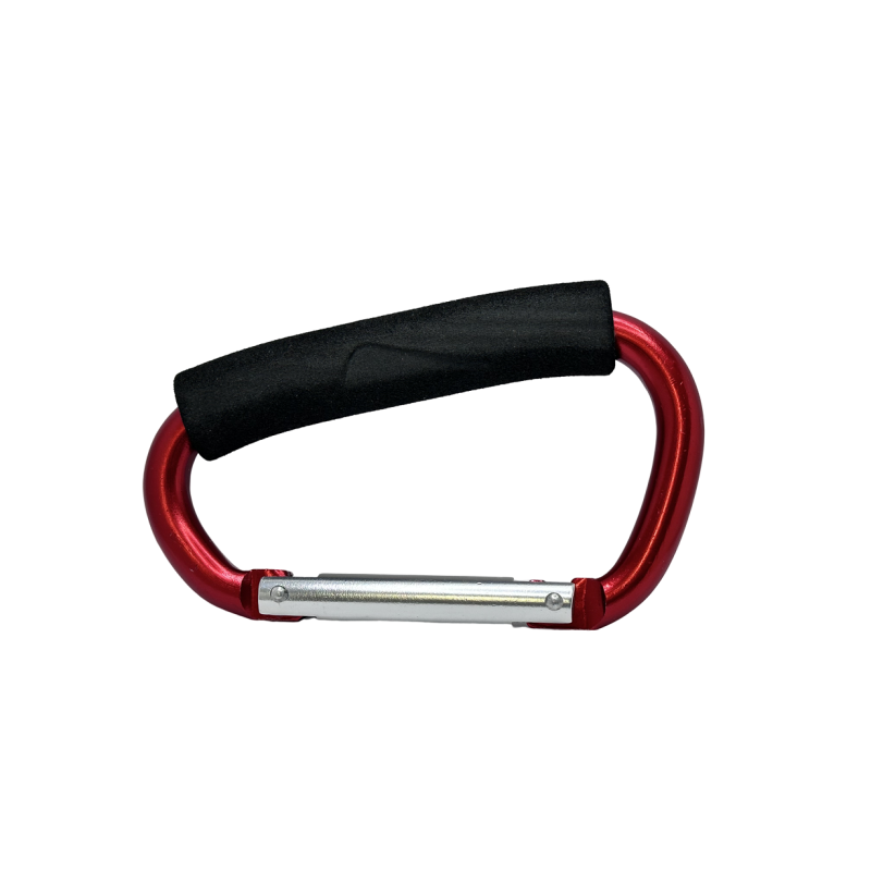 Carabiner Large snap spring in Steel with non-slip rubber