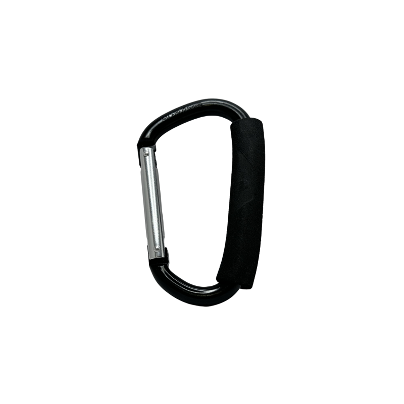 Carabiner Large snap spring in Steel with non-slip rubber