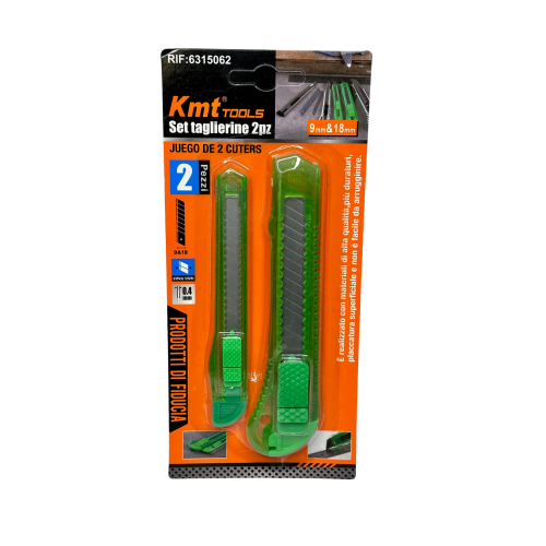 2 Cutters 9mm & 18mm, Precision with Plastic Shell