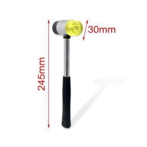245g Hammer, Rubberized Plastic Head, Steel Shaft