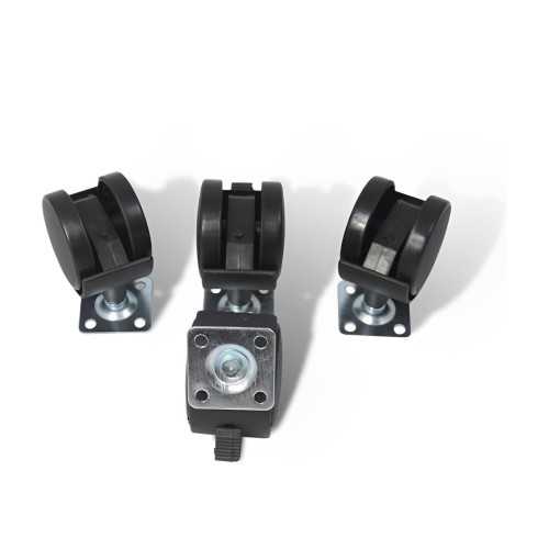 Ruota 4pz 50 mm - Ruota in Plastica con Freno con Base in