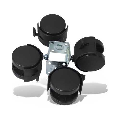 Ruota 4pz 50 mm - Ruota in Plastica con Freno con Base in