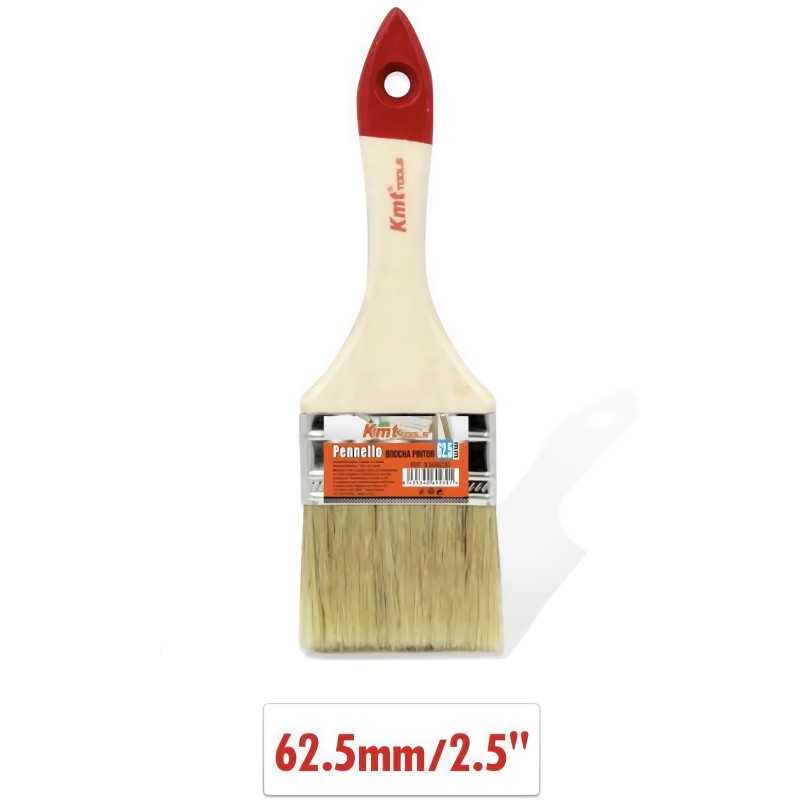 Flat Tip Brush 62.5mm - Work Brush with Wooden Handle