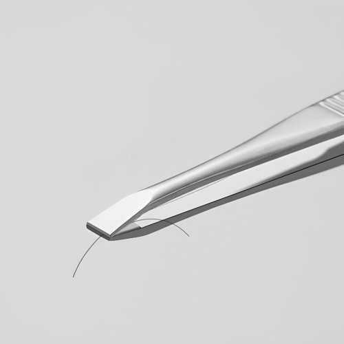 Stainless Steel Eyelash Pliers, Oblique Tip - Hair Lever and