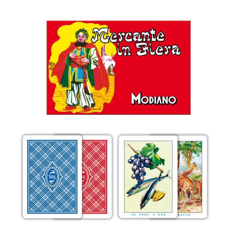 MODIANO "Mercante in Fiera" - Playing Cards 2 Plastic Decks