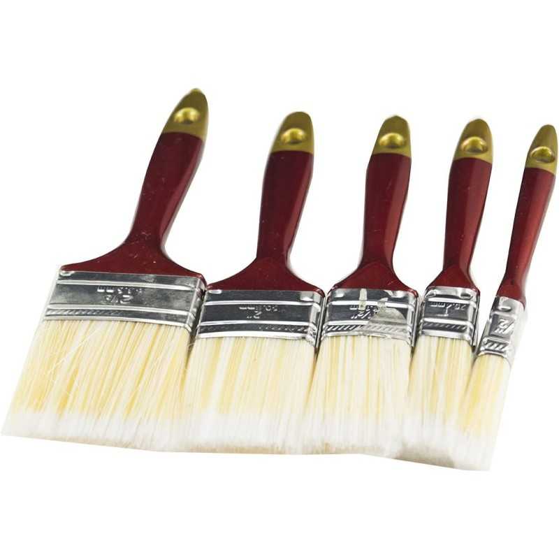 5pcs Brush Set - Painting Brushes, Work with Plastic Handle