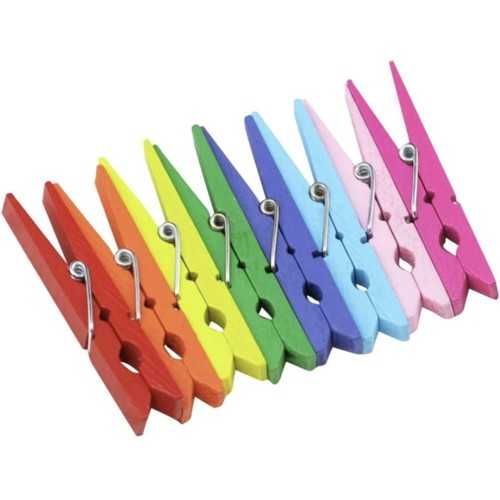 Molle in Legno 45 mm - Clip Artigianali in Legno Colorate