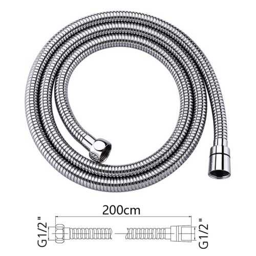 2M Steel Shower Hose - Universal Shower Head Hose