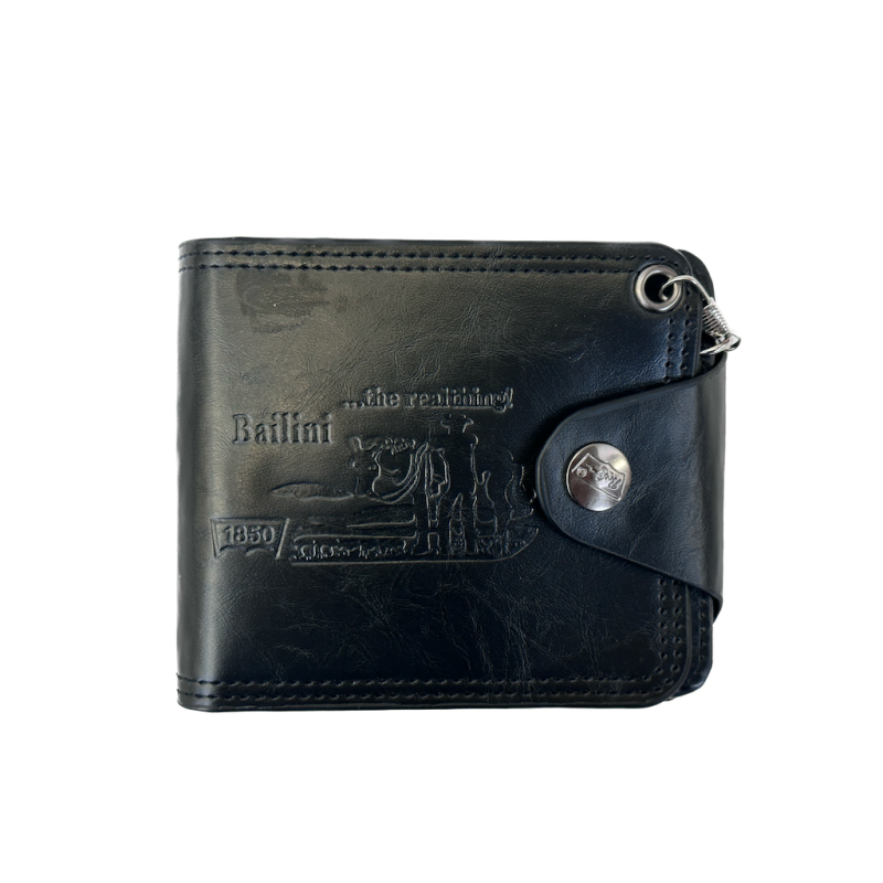 BAILIN Men's Leather Wallet - Solid Color Wallet Black Brown 12