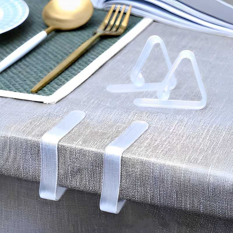 Ferma Tovaglie in Plastica Trasparente per casa 4pz