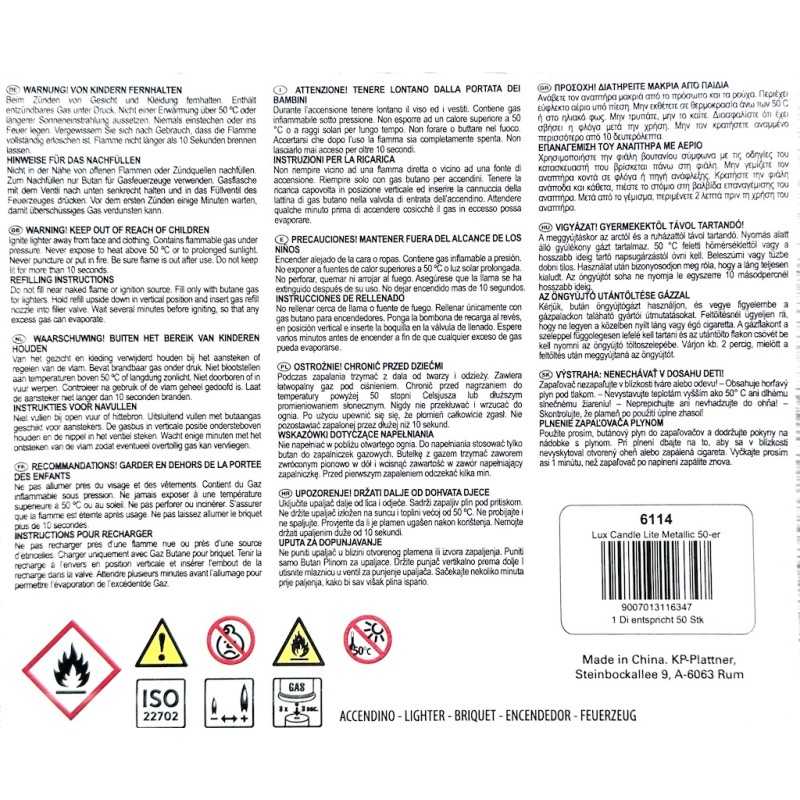 LUX Coloured Lighters Metallic - Lighter / Candles