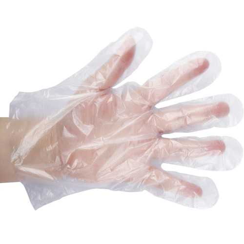 Disposable Gloves in Transparent Polyethylene Plastic