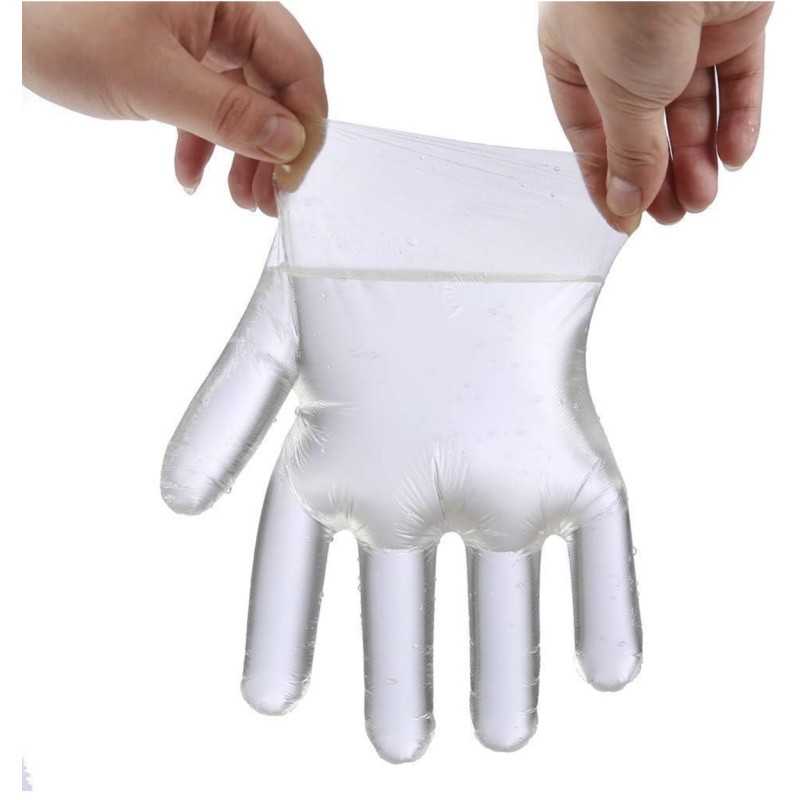 Disposable Gloves in Transparent Polyethylene Plastic