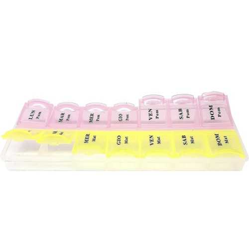 Weekly Pillbox Pill Container with 14 Compartments
