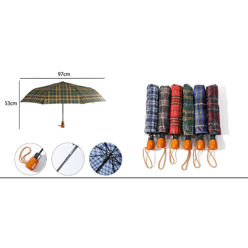 HENG DUN Ombrello Pieghevole automatico " Apri " - Tinta unita