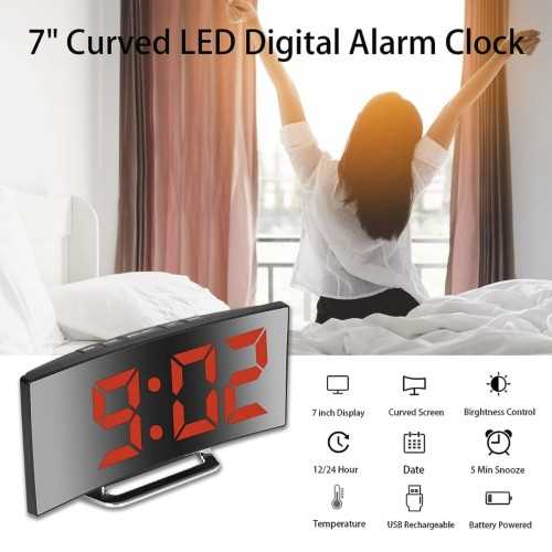 Sveglia Digitale, grande schermo a specchio LED da 7''