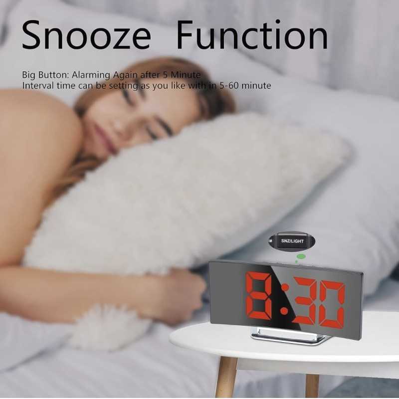 Sveglia Digitale, grande schermo a specchio LED da 7''