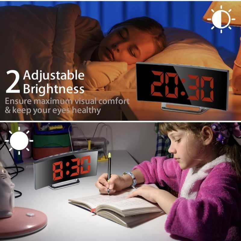Sveglia Digitale, grande schermo a specchio LED da 7''